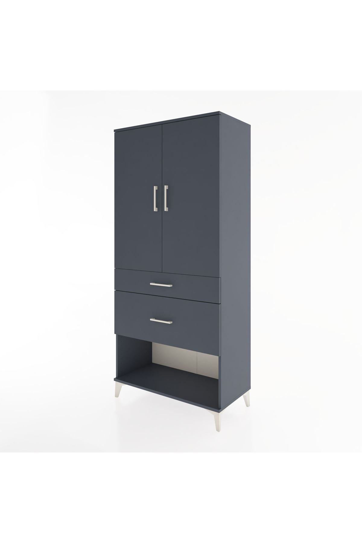 Hyperion Dolap Tek Raflı 2 Çekmeceli Tek Askılı 88x44x195 - S60M038V5B