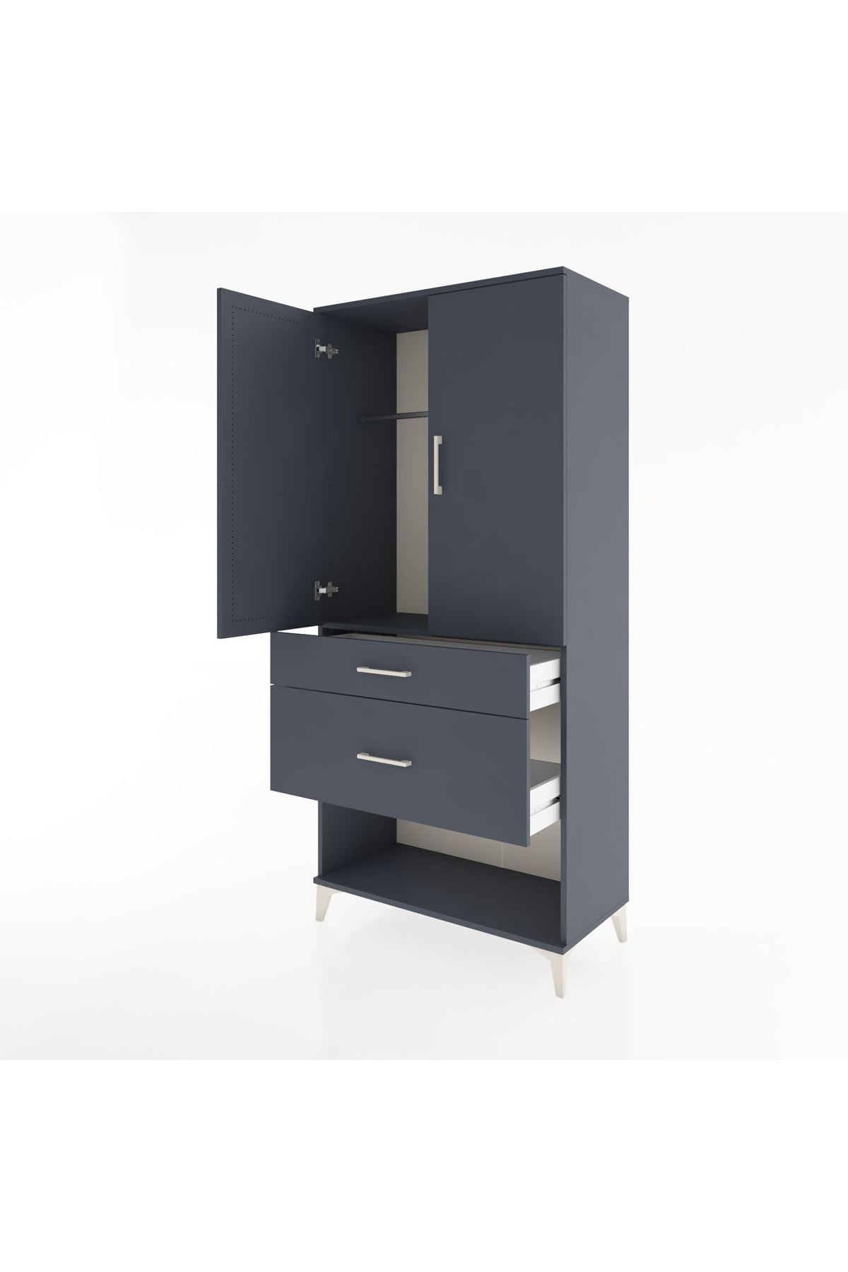 Hyperion Dolap Tek Raflı 2 Çekmeceli Tek Askılı 88x44x195 - S60M038V5B
