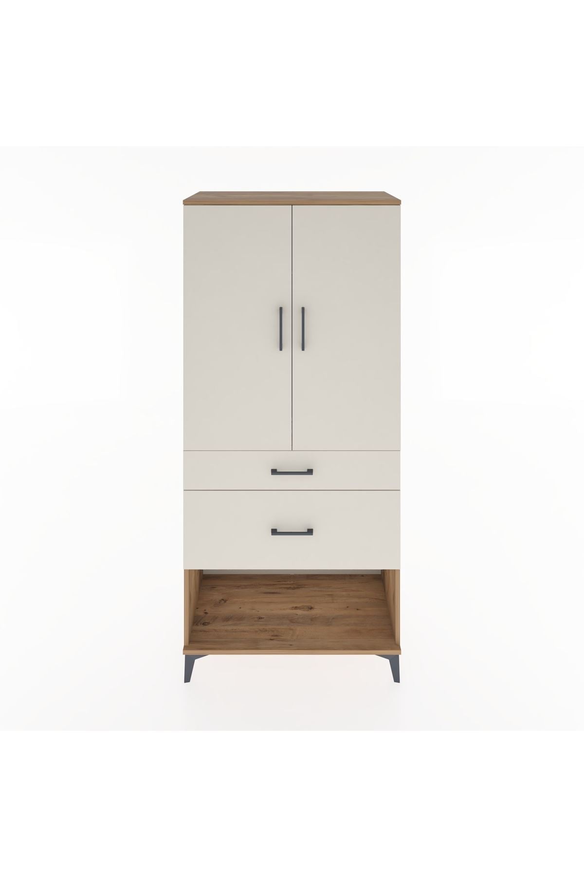 Hyperion Dolap Tek Raflı 2 Çekmeceli Tek Askılı 88x44x195 - S60M038V7B