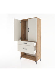 Hyperion Dolap Tek Raflı 2 Çekmeceli Tek Askılı 88x44x195 - S60M038V7B