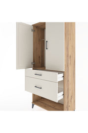 Hyperion Dolap Tek Raflı 2 Çekmeceli Tek Askılı 88x44x195 - S60M038V7B