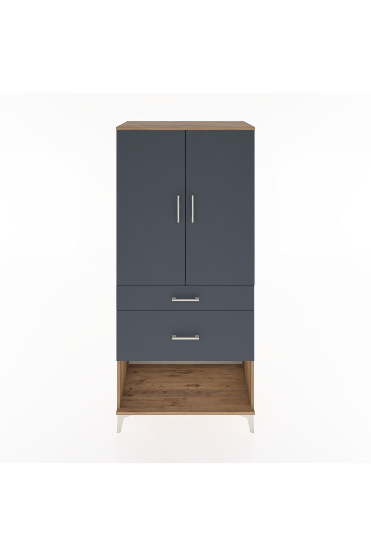 Hyperion Dolap Tek Raflı 2 Çekmeceli Tek Askılı 88x44x195 - S60M038V8B