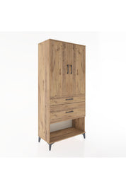 Hyperion Dolap Tek Raflı 2 Çekmeceli Tek Askılı 88x44x195 - S60M038V9B