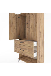 Hyperion Dolap Tek Raflı 2 Çekmeceli Tek Askılı 88x44x195 - S60M038V9B