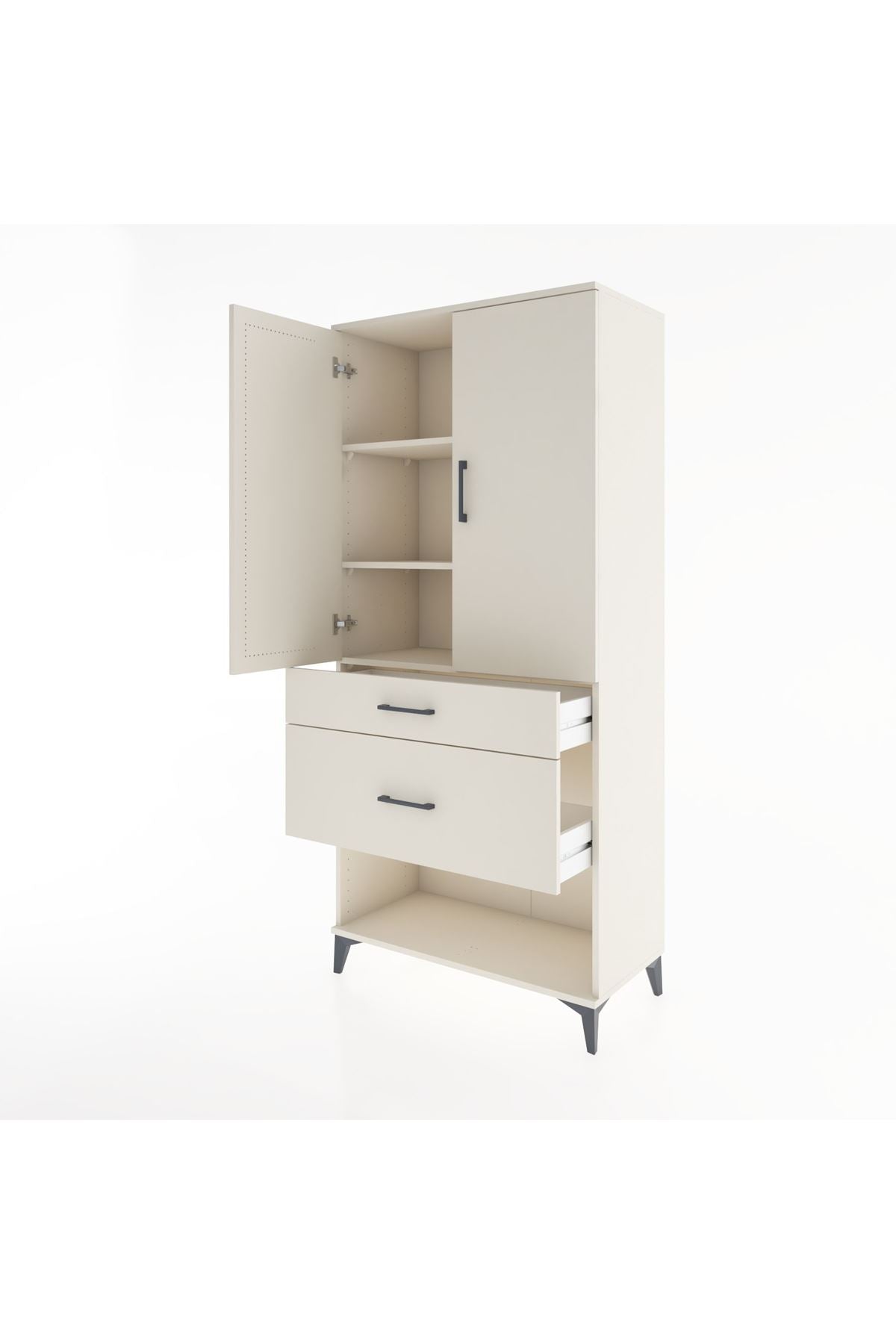 Hyperion Dolap 3 Raflı 2 Çekmeceli 2 Kapaklı 88x44x195 - S60M039V1B