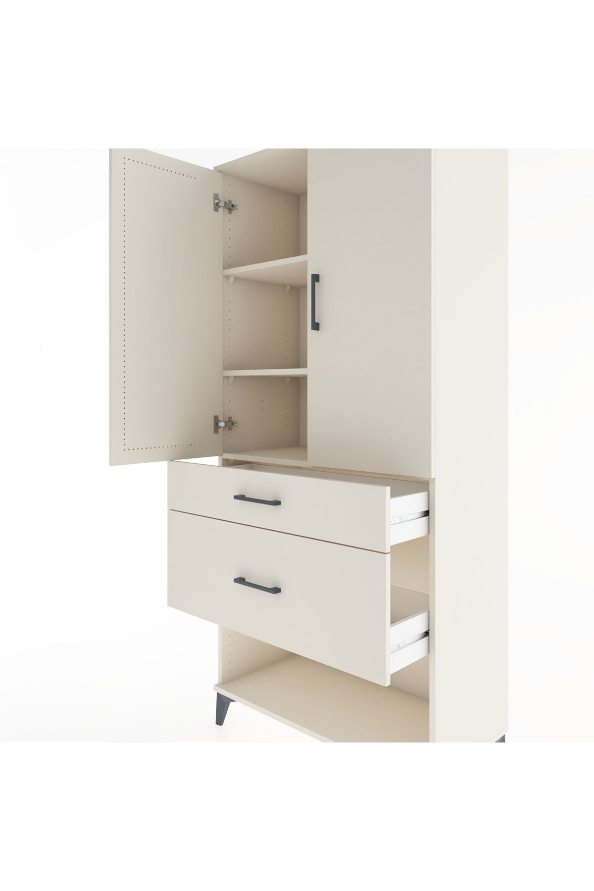 Hyperion Dolap 3 Raflı 2 Çekmeceli 2 Kapaklı 88x44x195 - S60M039V1B