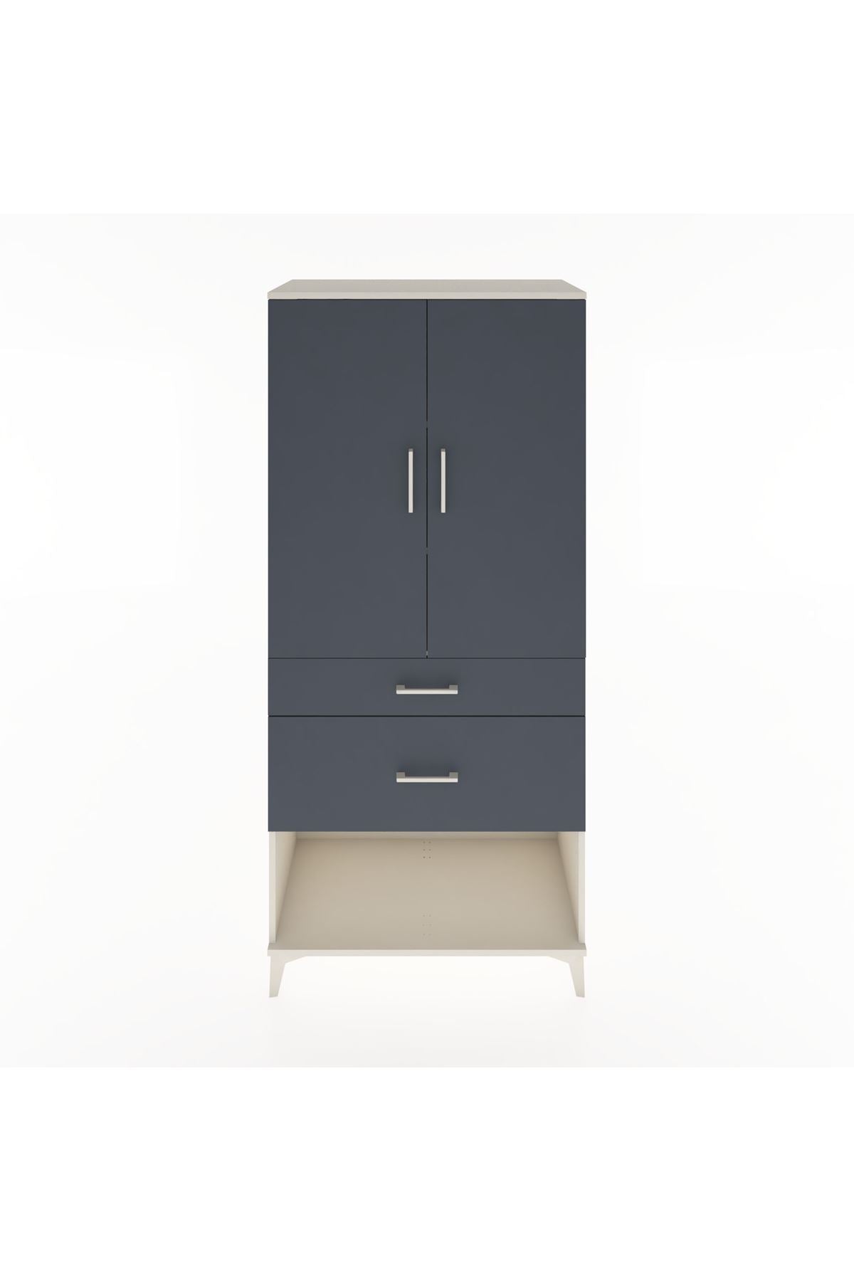 Hyperion Dolap 3 Raflı 2 Çekmeceli 2 Kapaklı 88x44x195 - S60M039V2B