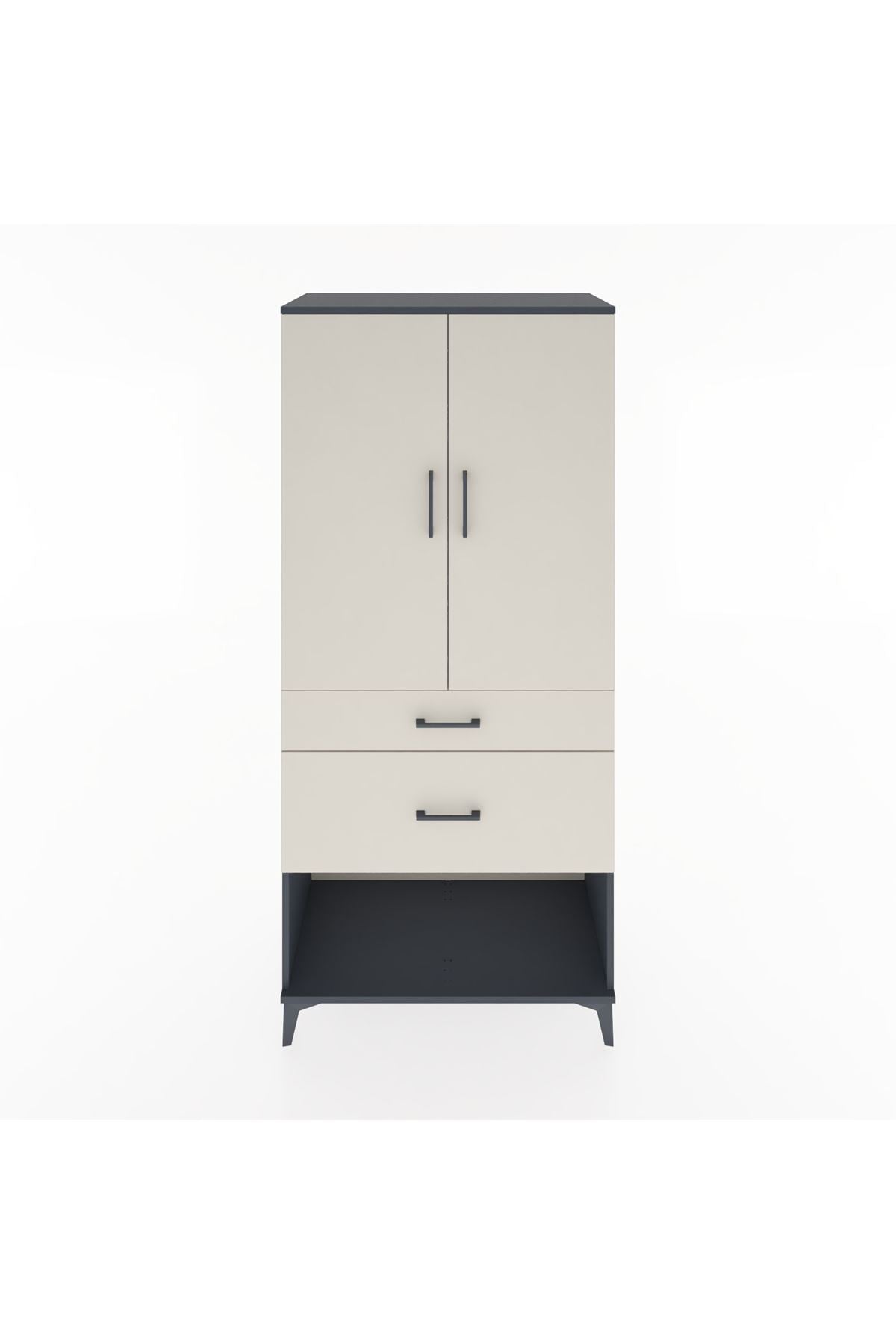 Hyperion Dolap 3 Raflı 2 Çekmeceli 2 Kapaklı 88x44x195 - S60M039V4B