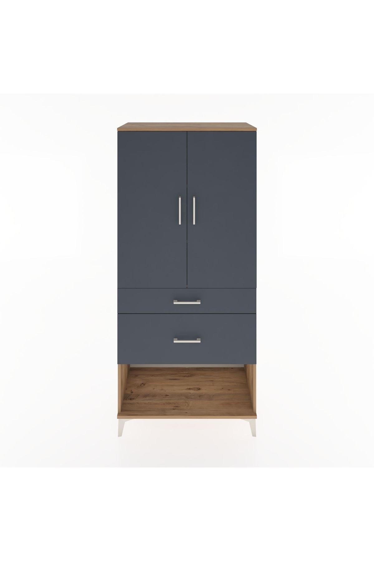 Hyperion Dolap 3 Raflı 2 Çekmeceli 2 Kapaklı 88x44x195 - S60M039V8B