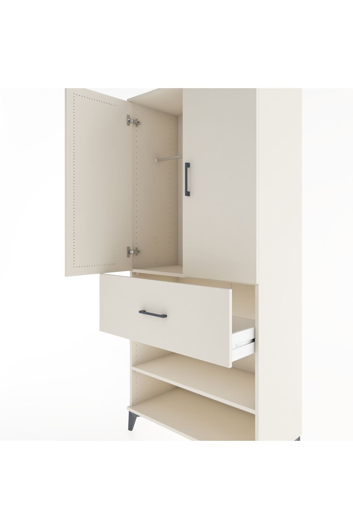 Hyperion Dolap 2 Raflı Tek Çekmeceli Tek Askılı 88x44x195 - S60M040V1B