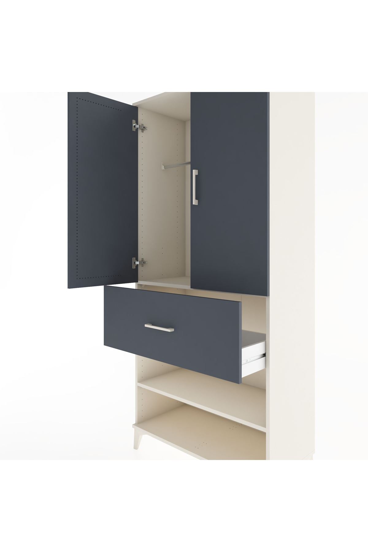 Hyperion Dolap 2 Raflı Tek Çekmeceli Tek Askılı 88x44x195 - S60M040V2B