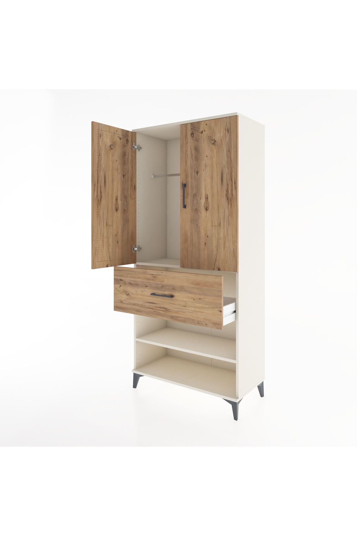 Hyperion Dolap 2 Raflı Tek Çekmeceli Tek Askılı 88x44x195 - S60M040V3B