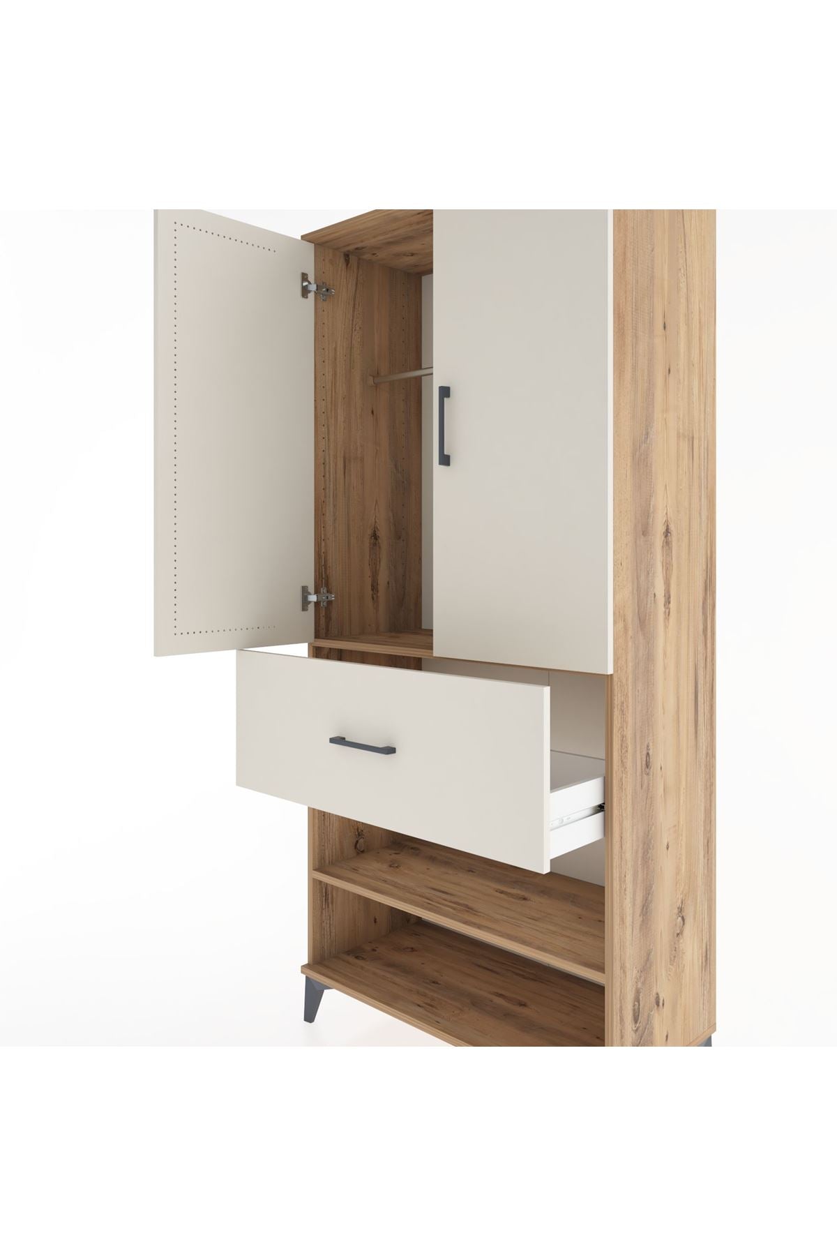 Hyperion Dolap 2 Raflı Tek Çekmeceli Tek Askılı 88x44x195 - S60M040V7B