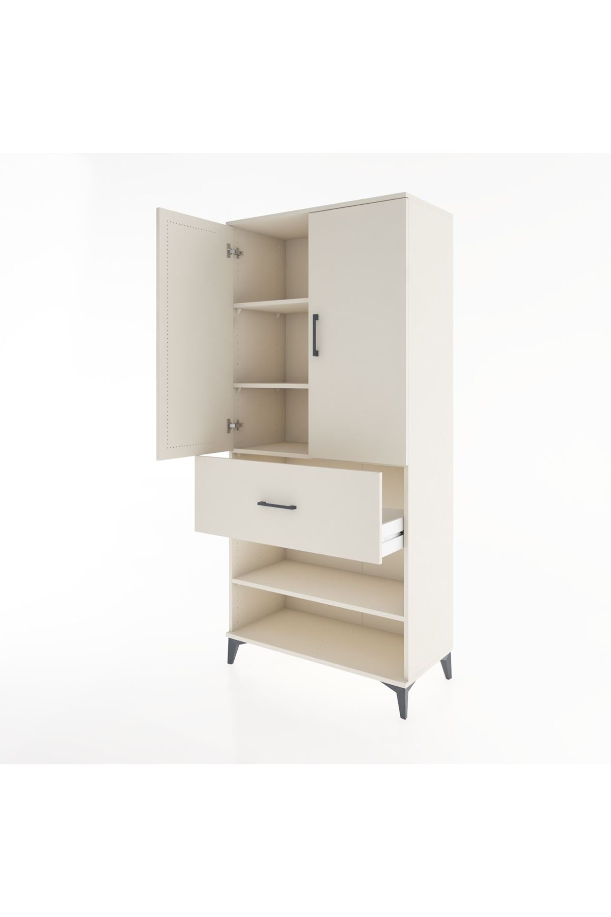 Hyperion Dolap 4 Raflı Tek Çekmeceli 2 Kapaklı 88x44x195 - S60M041V1B