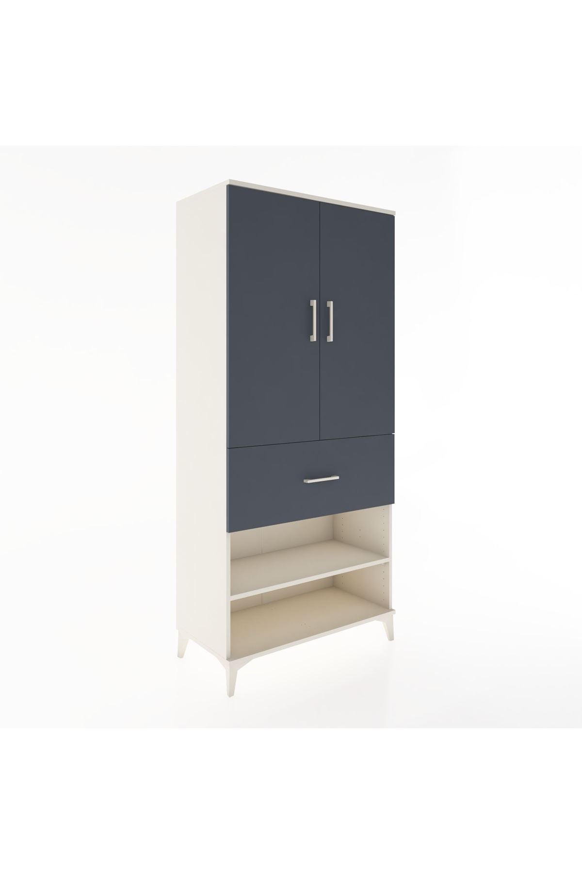 Hyperion Dolap 4 Raflı Tek Çekmeceli 2 Kapaklı 88x44x195 - S60M041V2B