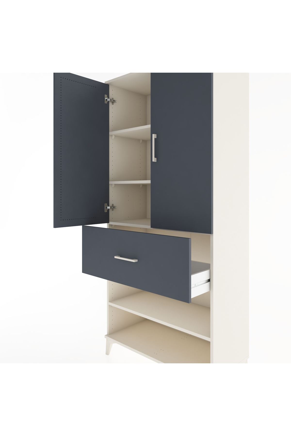 Hyperion Dolap 4 Raflı Tek Çekmeceli 2 Kapaklı 88x44x195 - S60M041V2B
