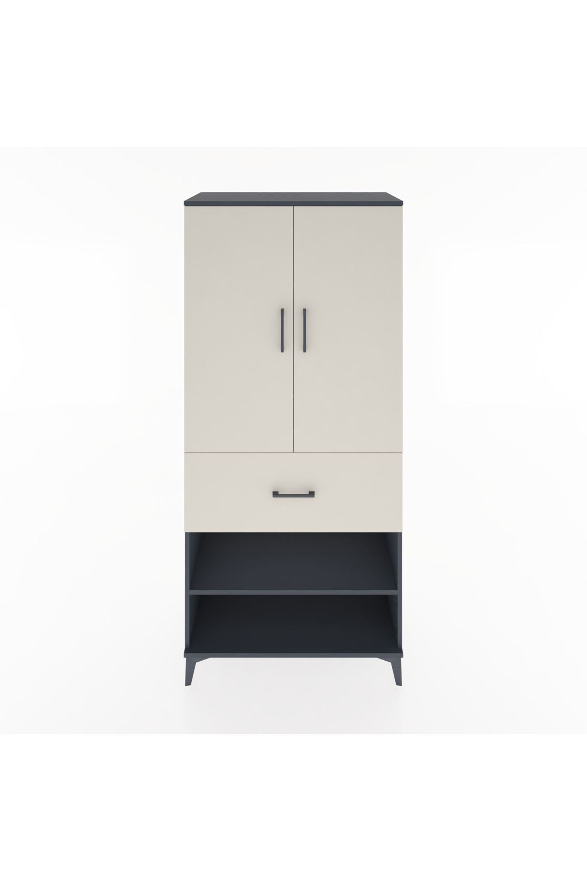 Hyperion Dolap 4 Raflı Tek Çekmeceli 2 Kapaklı 88x44x195 - S60M041V4B