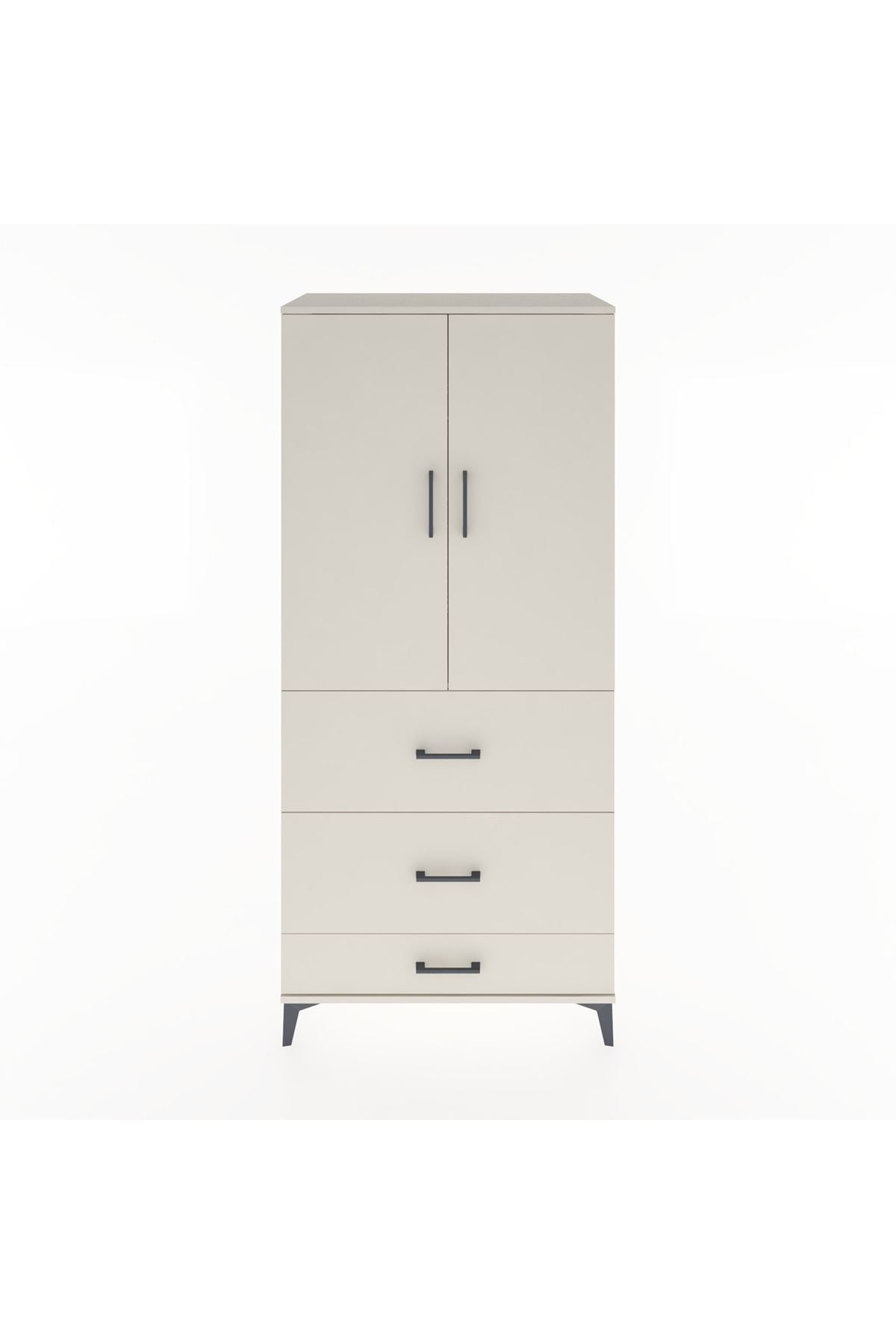 Hyperion Dolap Tek Raflı 3 Çekmeceli Tek Askılı 88x44x195 - S60M042V1B