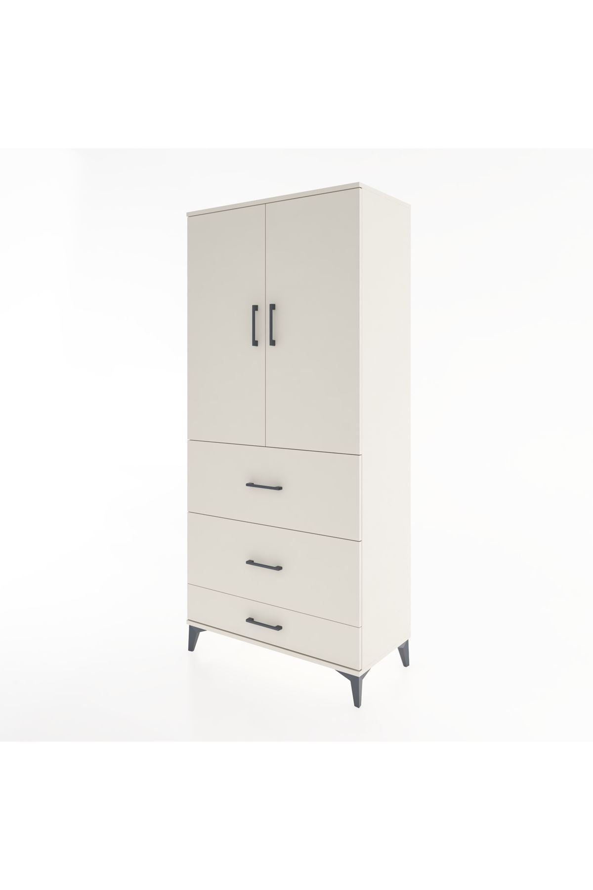Hyperion Dolap Tek Raflı 3 Çekmeceli Tek Askılı 88x44x195 - S60M042V1B
