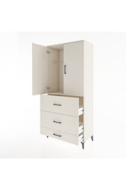 Hyperion Dolap Tek Raflı 3 Çekmeceli Tek Askılı 88x44x195 - S60M042V1B