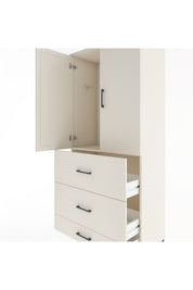 Hyperion Dolap Tek Raflı 3 Çekmeceli Tek Askılı 88x44x195 - S60M042V1B