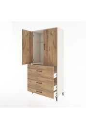 Hyperion Dolap Tek Raflı 3 Çekmeceli Tek Askılı 88x44x195 - S60M042V3B
