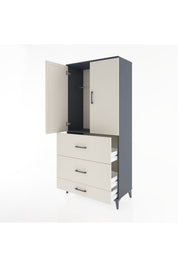 Hyperion Dolap Tek Raflı 3 Çekmeceli Tek Askılı 88x44x195 - S60M042V4B