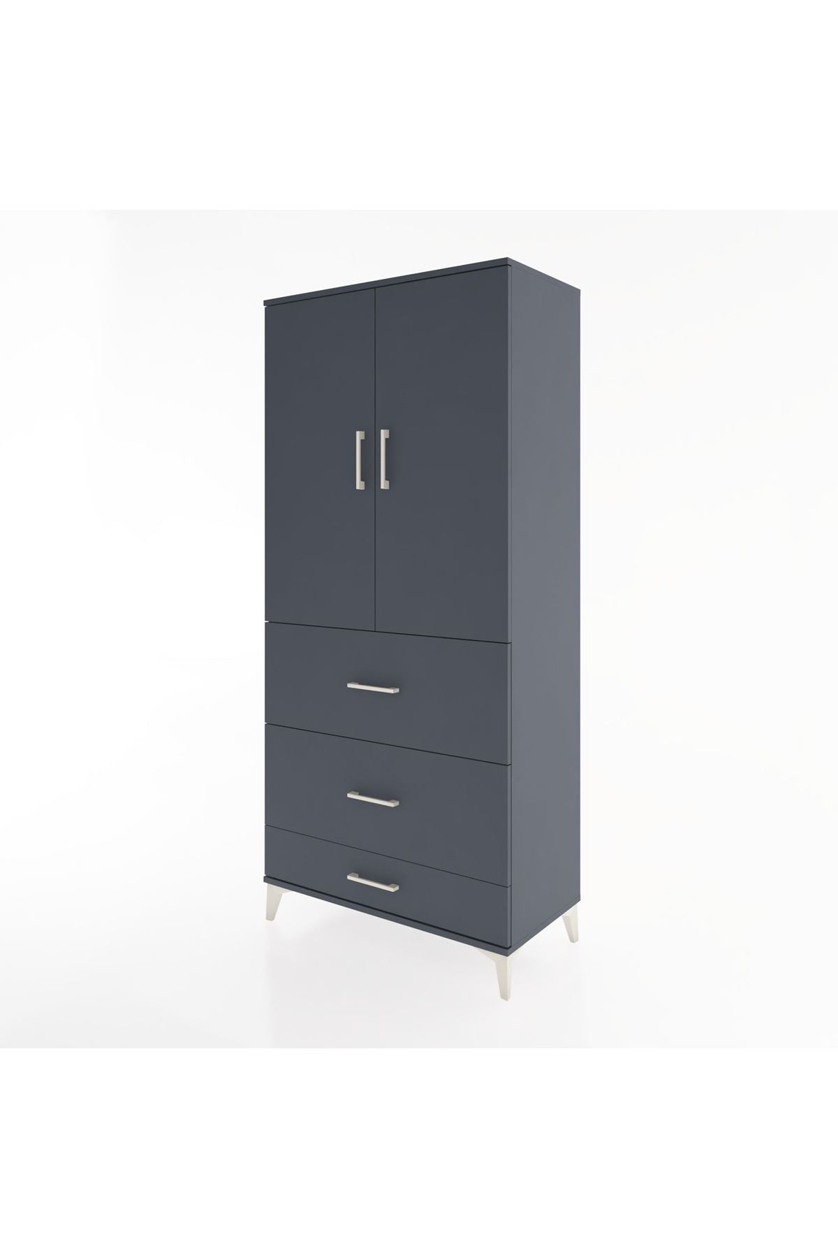 Hyperion Dolap Tek Raflı 3 Çekmeceli Tek Askılı 88x44x195 - S60M042V5B
