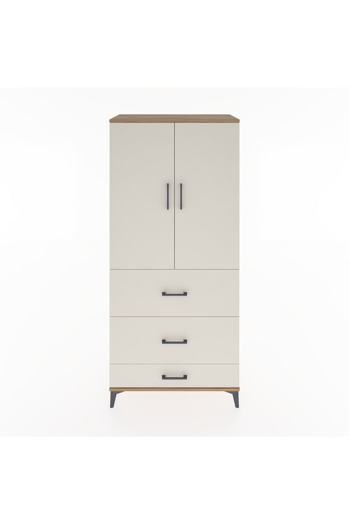 Hyperion Dolap Tek Raflı 3 Çekmeceli Tek Askılı 88x44x195 - S60M042V7B
