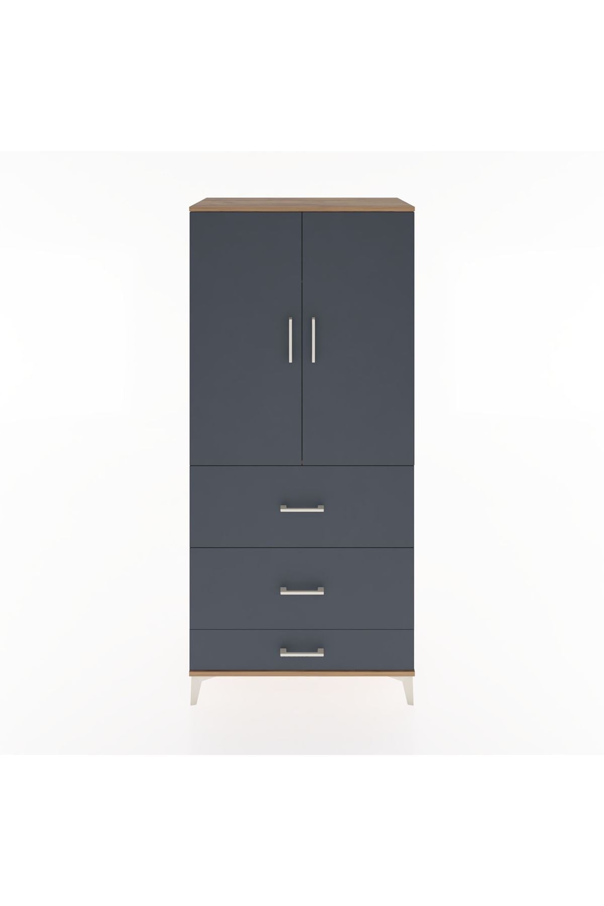 Hyperion Dolap Tek Raflı 3 Çekmeceli Tek Askılı 88x44x195 - S60M042V8B