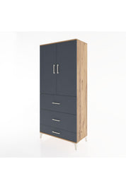 Hyperion Dolap Tek Raflı 3 Çekmeceli Tek Askılı 88x44x195 - S60M042V8B