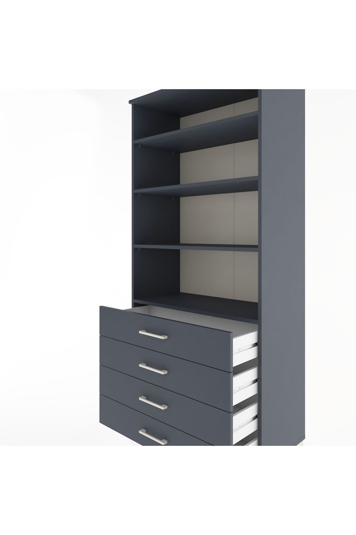 Hyperion Dolap 4 Raflı 4 Çekmeceli 88x44x195 - S60M044V5B