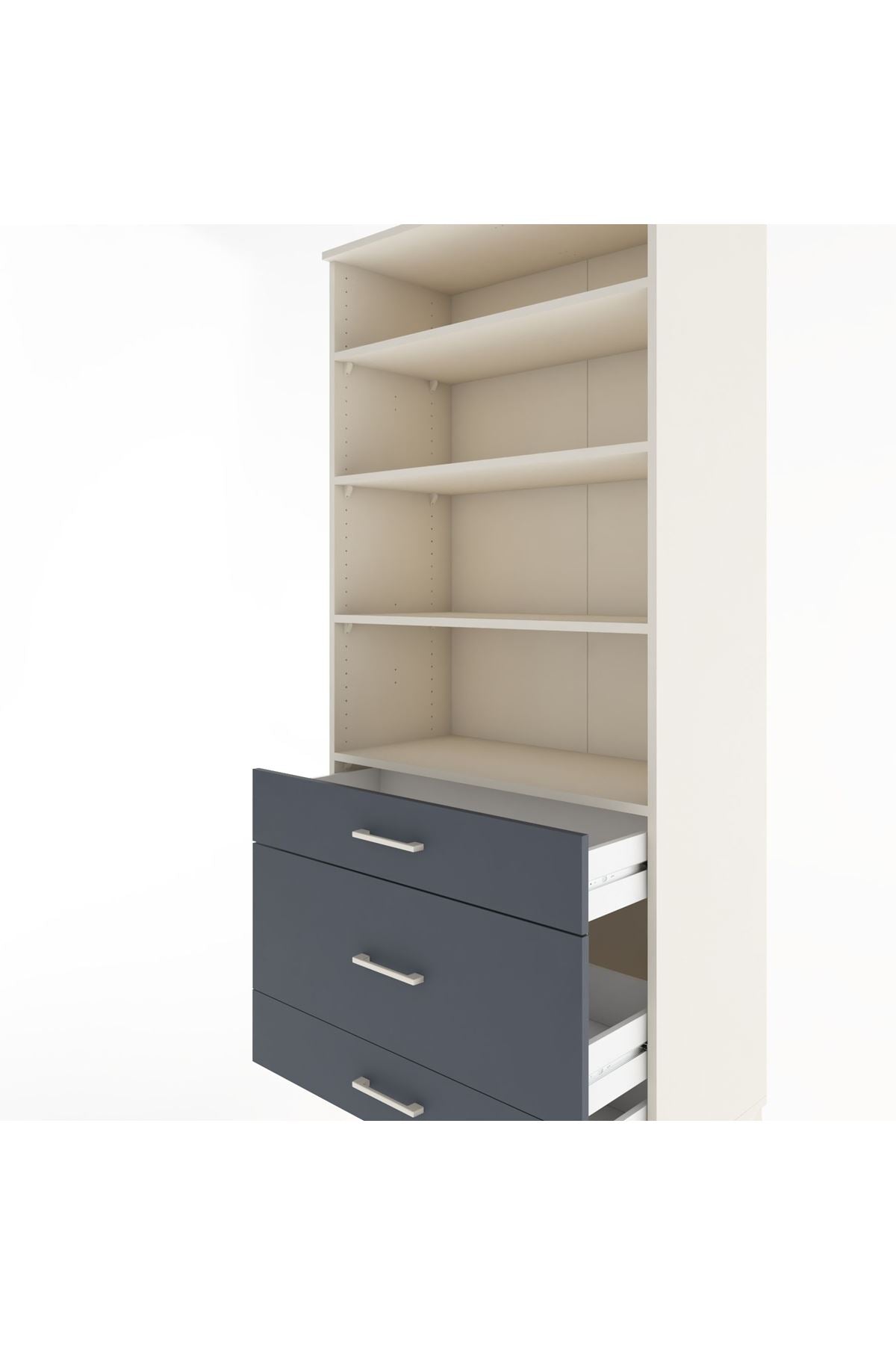 Hyperion Dolap 4 Raflı 3 Çekmeceli 88x44x195 - S60M045V2B