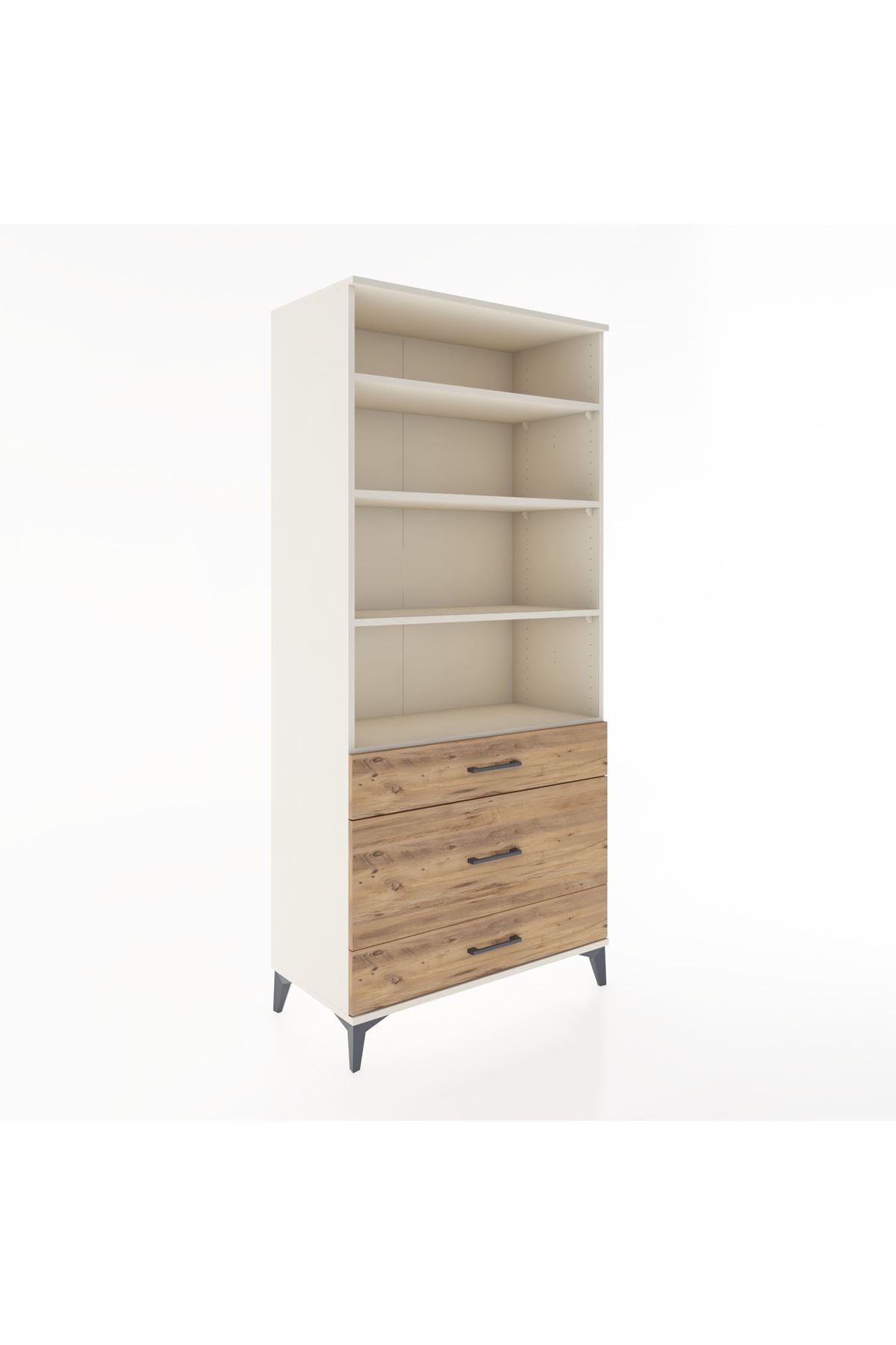 Hyperion Dolap 4 Raflı 3 Çekmeceli 88x44x195 - S60M045V3B