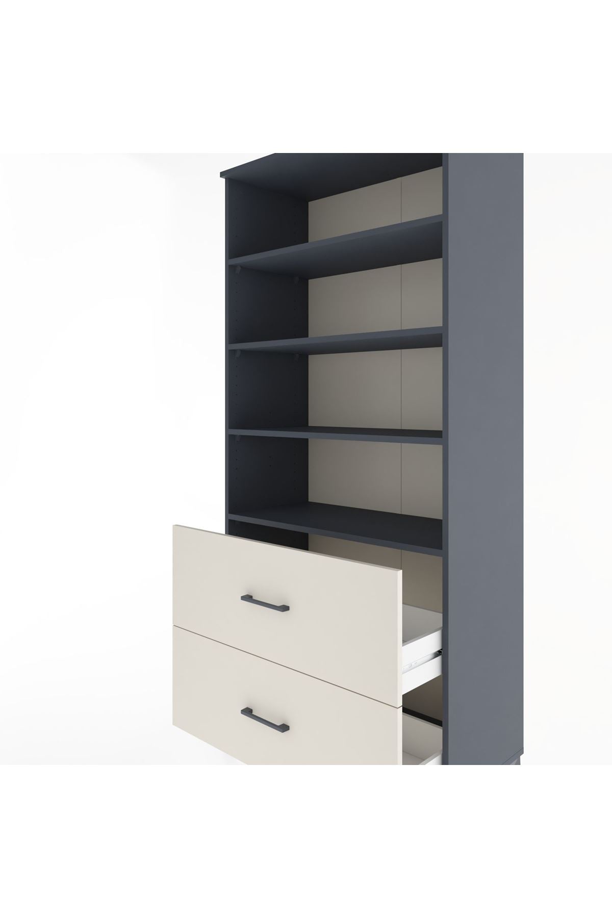 Hyperion Dolap 4 Raflı 2 Çekmeceli 88x44x195 - S60M047V4B