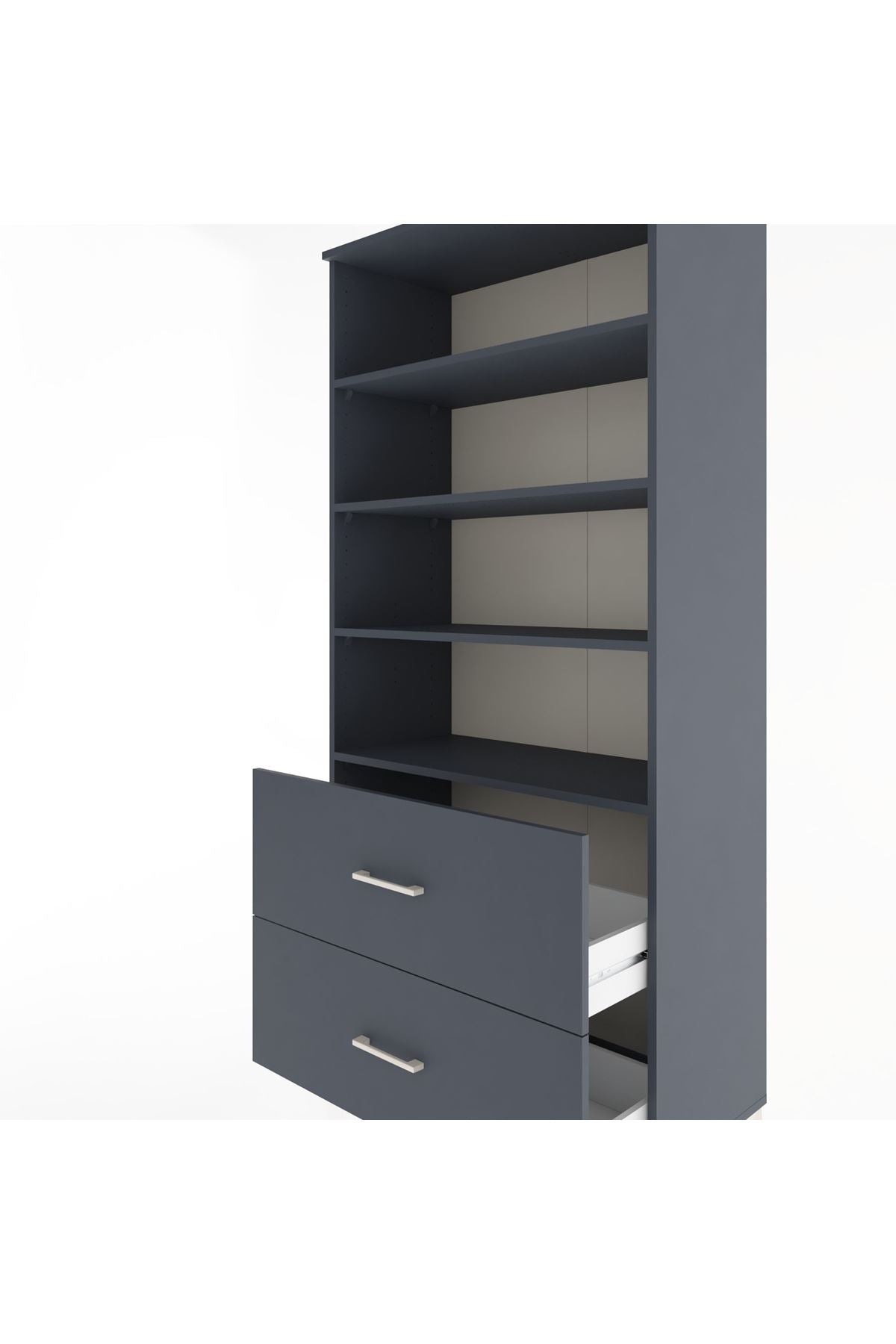 Hyperion Dolap 4 Raflı 2 Çekmeceli 88x44x195 - S60M047V5B