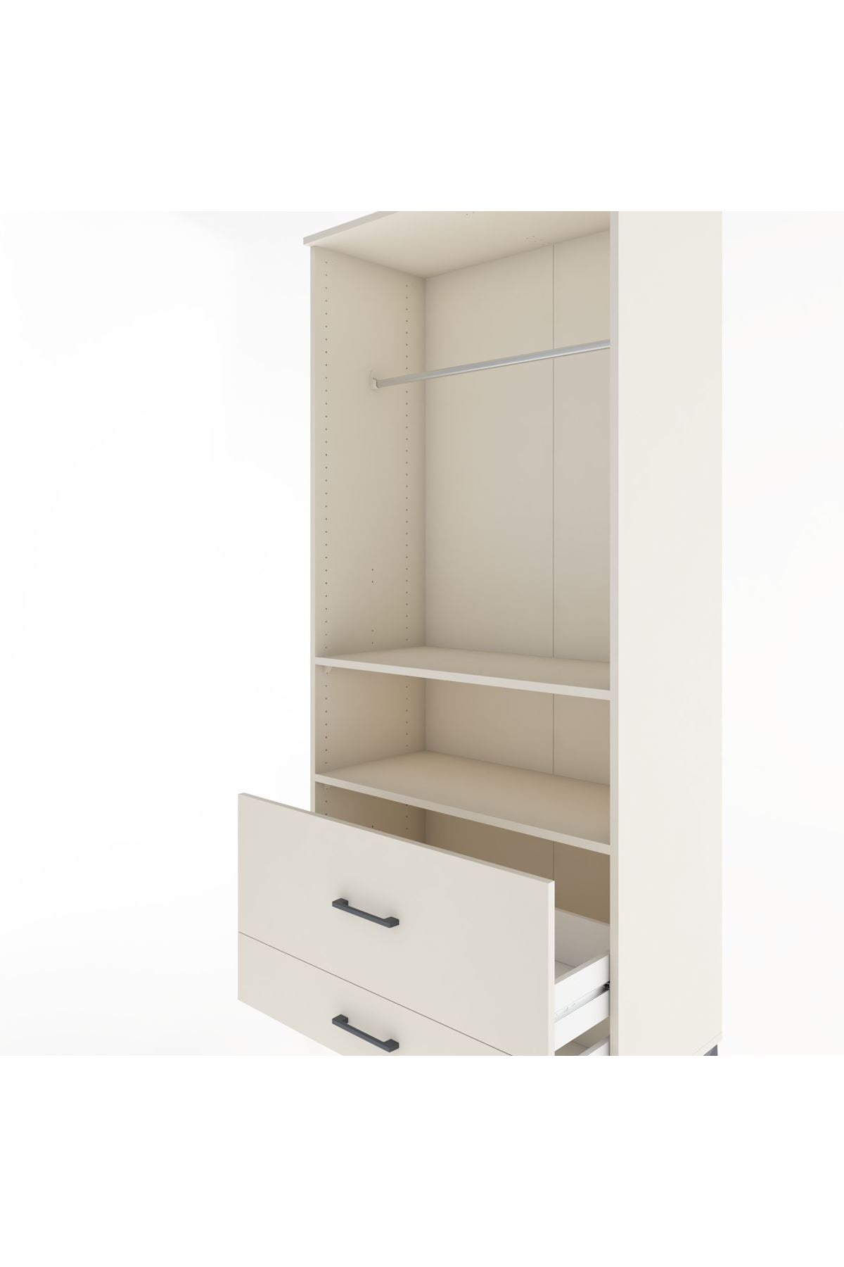 Hyperion Dolap 2 Raflı 2 Çekmeceli Tek Askılı 88x44x195 - S60M049V1B