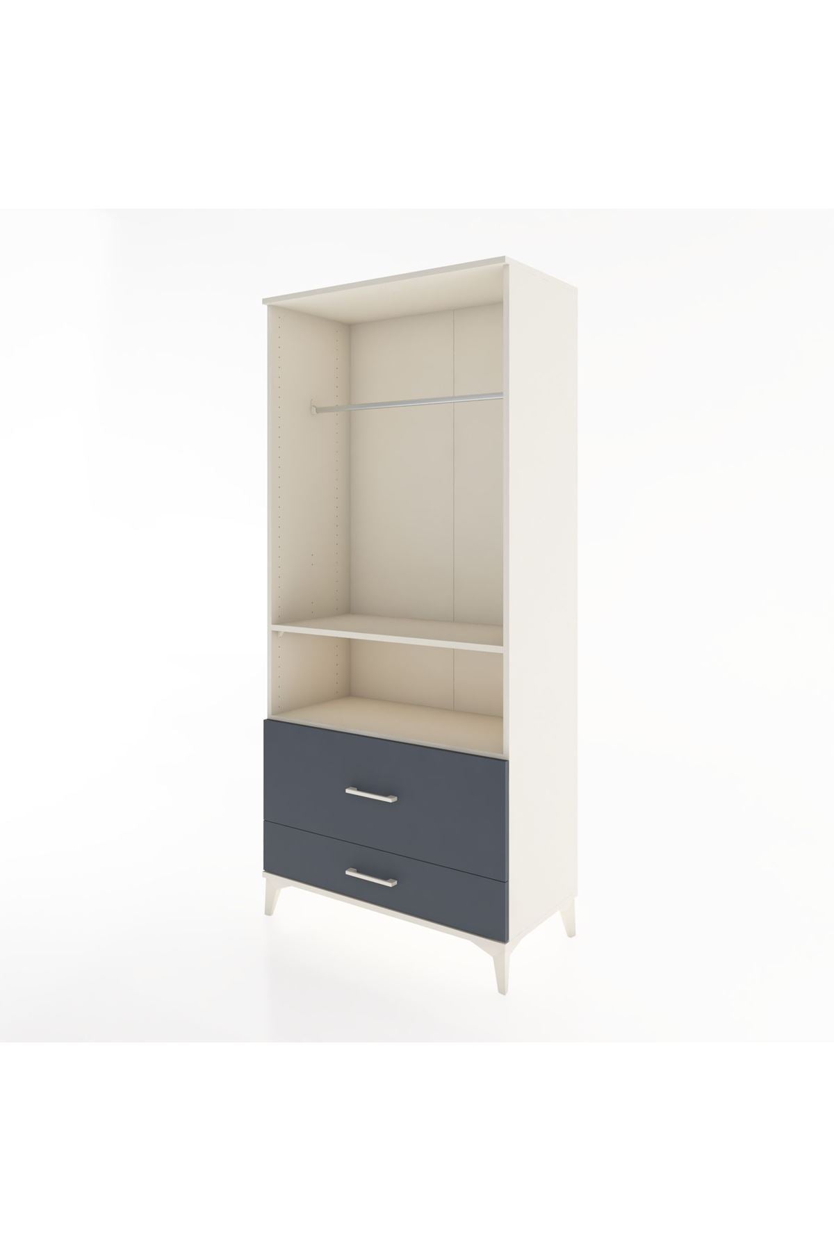Hyperion Dolap 2 Raflı 2 Çekmeceli Tek Askılı 88x44x195 - S60M049V2B