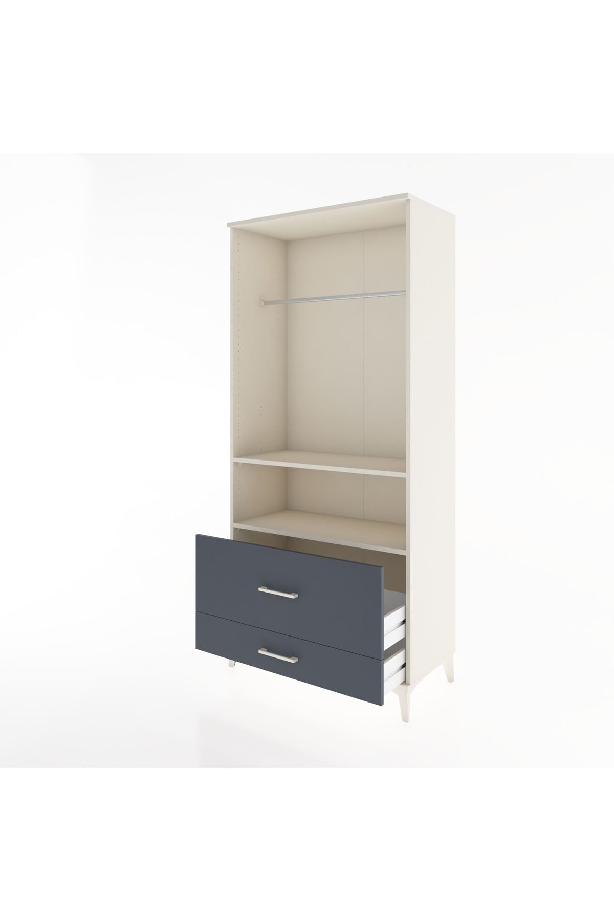 Hyperion Dolap 2 Raflı 2 Çekmeceli Tek Askılı 88x44x195 - S60M049V2B