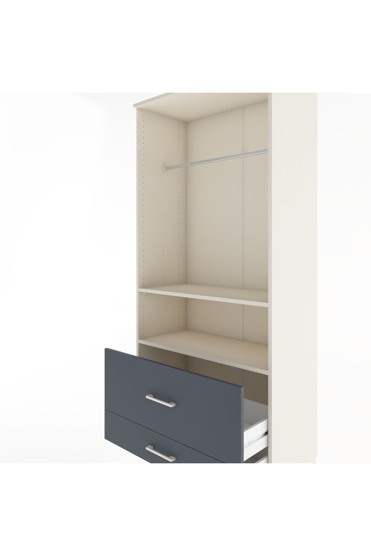Hyperion Dolap 2 Raflı 2 Çekmeceli Tek Askılı 88x44x195 - S60M049V2B