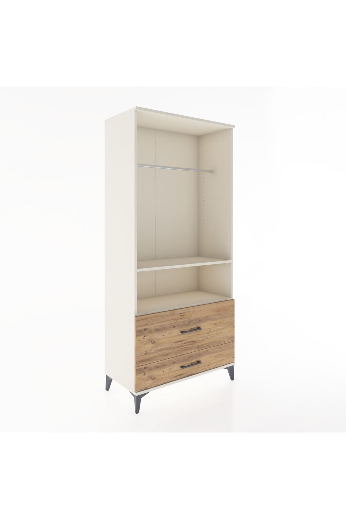 Hyperion Dolap 2 Raflı 2 Çekmeceli Tek Askılı 88x44x195 - S60M049V3B