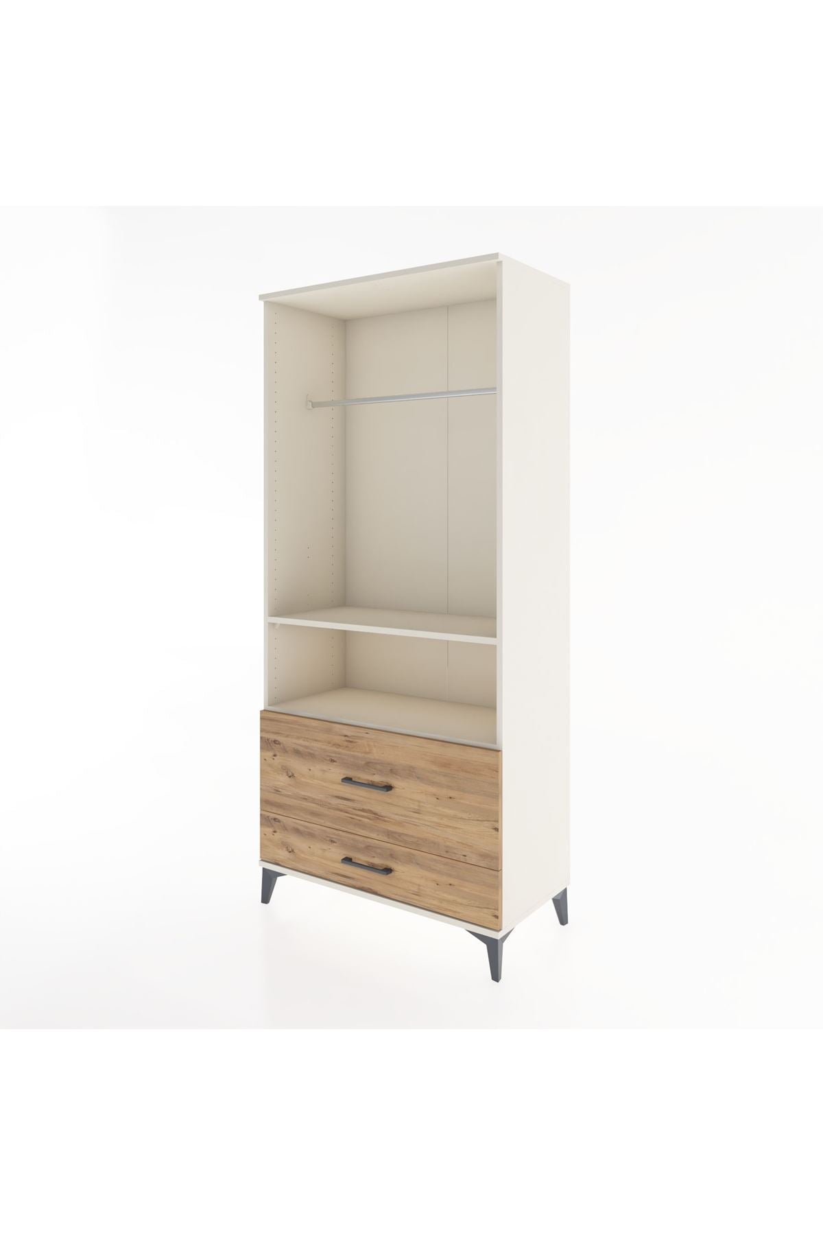 Hyperion Dolap 2 Raflı 2 Çekmeceli Tek Askılı 88x44x195 - S60M049V3B