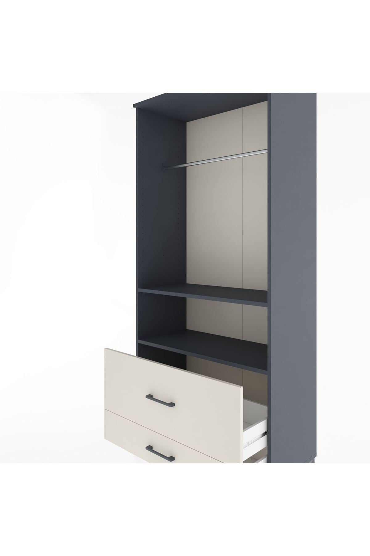 Hyperion Dolap 2 Raflı 2 Çekmeceli Tek Askılı 88x44x195 - S60M049V4B