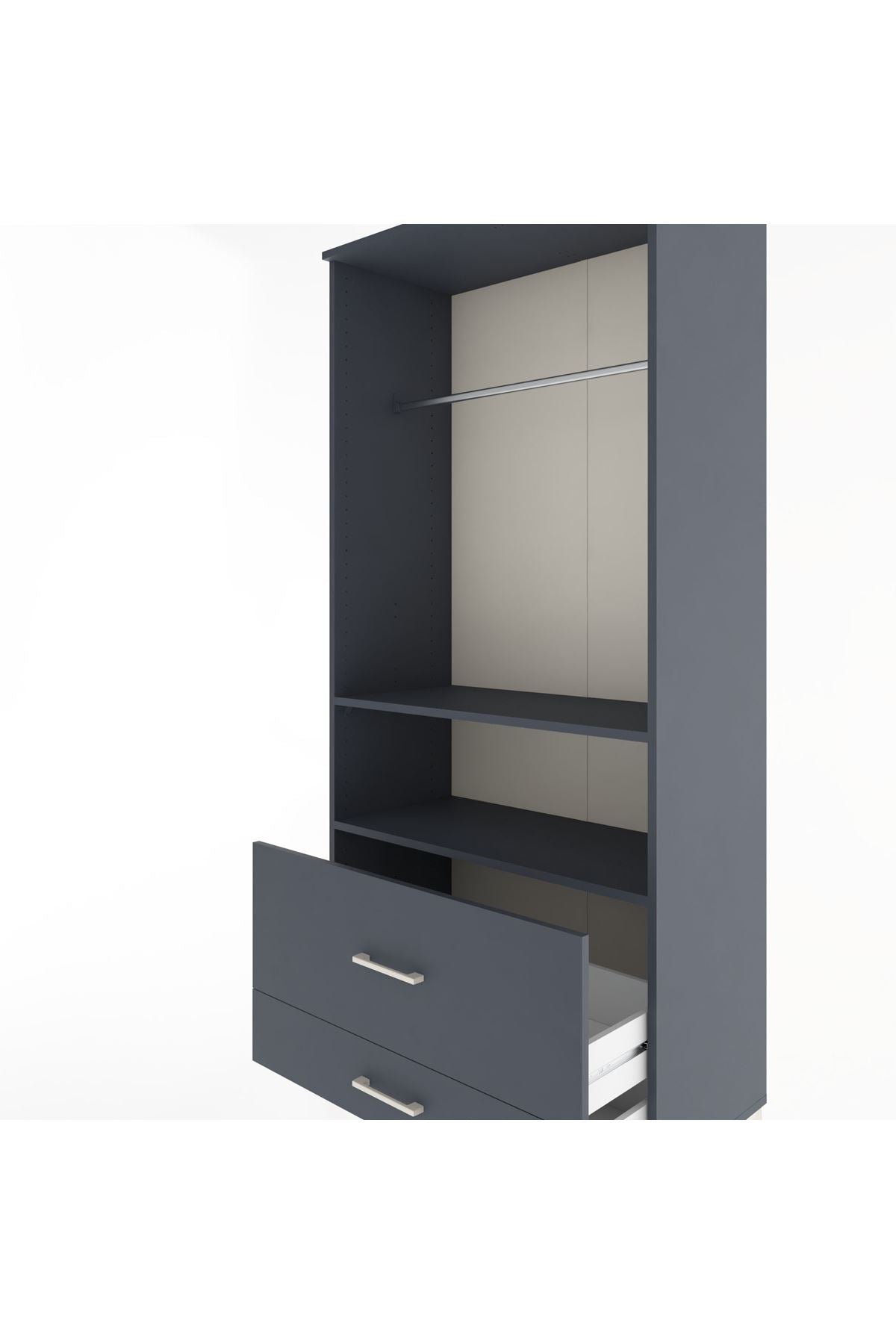 Hyperion Dolap 2 Raflı 2 Çekmeceli Tek Askılı 88x44x195 - S60M049V5B