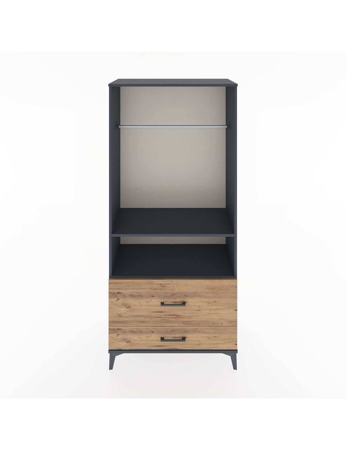 Hyperion Dolap 2 Raflı 2 Çekmeceli Tek Askılı 88x44x195 - S60M049V6B