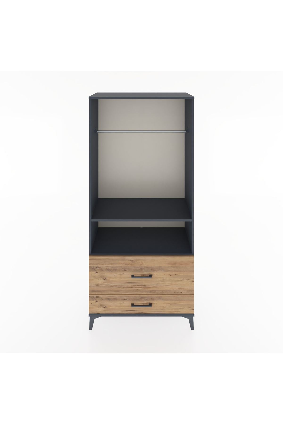 Hyperion Dolap 2 Raflı 2 Çekmeceli Tek Askılı 88x44x195 - S60M049V6B