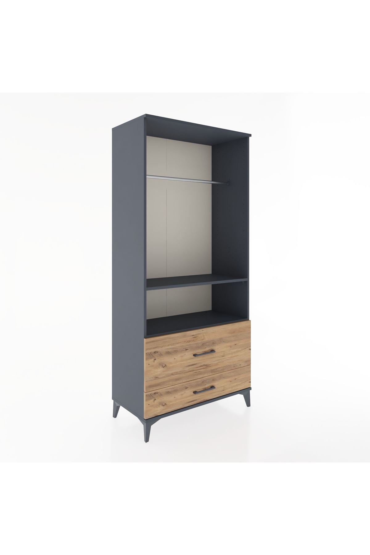 Hyperion Dolap 2 Raflı 2 Çekmeceli Tek Askılı 88x44x195 - S60M049V6B