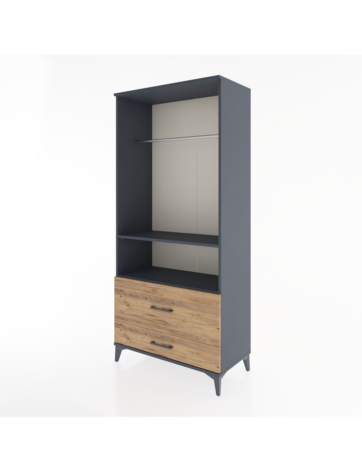 Hyperion Dolap 2 Raflı 2 Çekmeceli Tek Askılı 88x44x195 - S60M049V6B