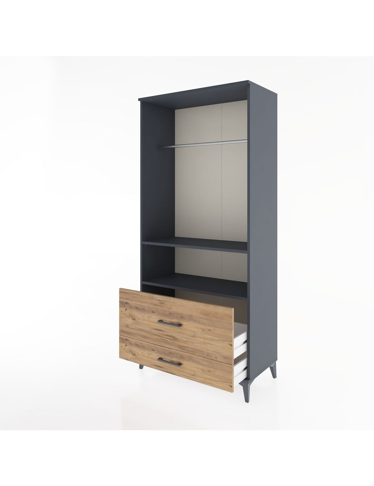 Hyperion Dolap 2 Raflı 2 Çekmeceli Tek Askılı 88x44x195 - S60M049V6B