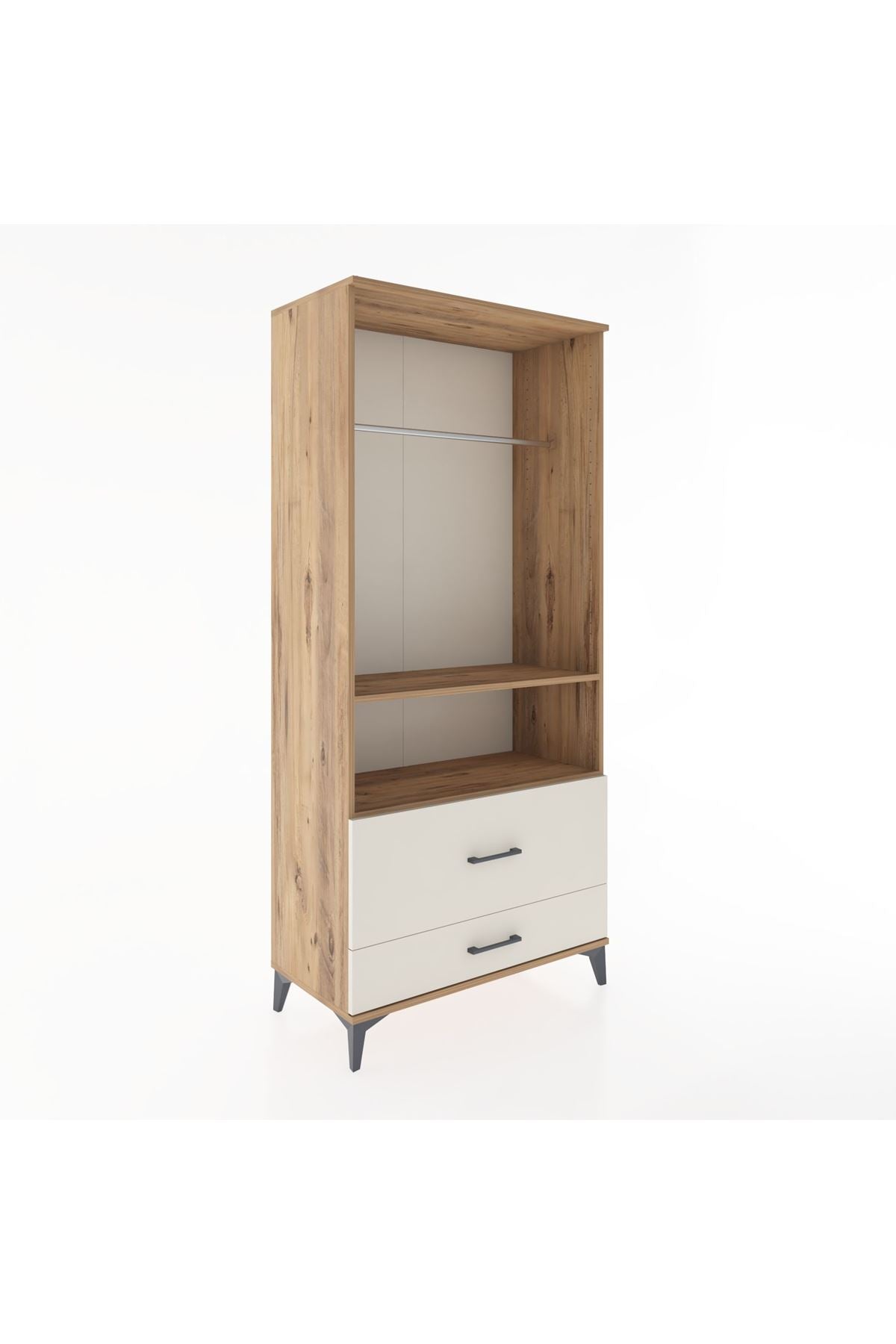 Hyperion Dolap 2 Raflı 2 Çekmeceli Tek Askılı 88x44x195 - S60M049V7B